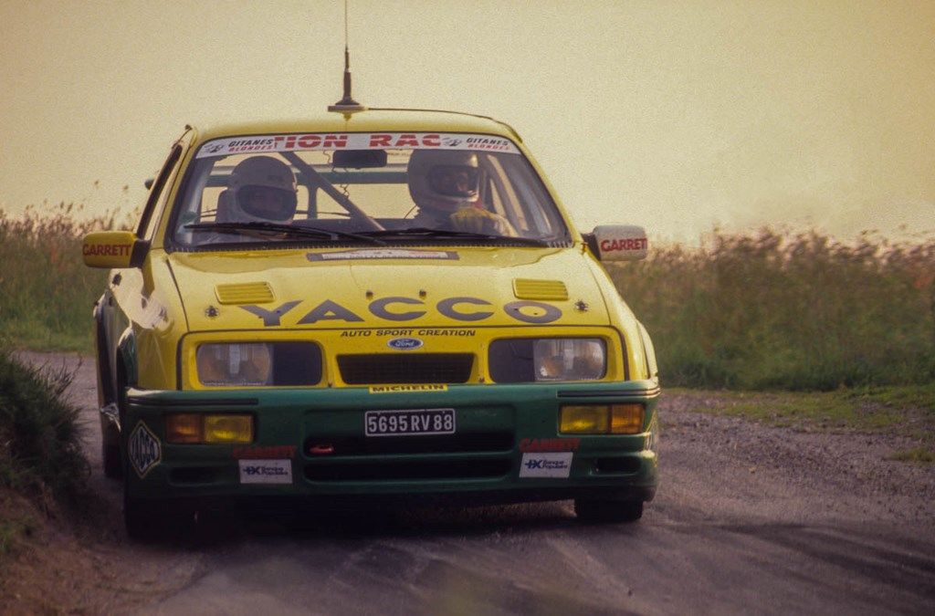 Grobot-Sol sur Ford Sierra RS Cosworth au rallye Alsace-Vosges 1992