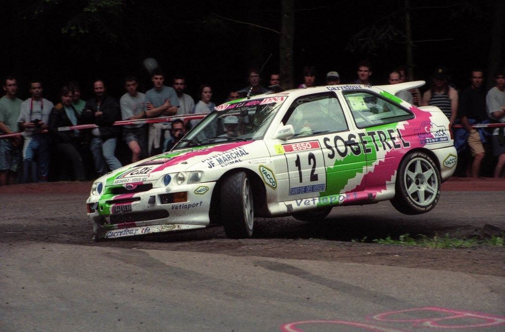 Pereira-Cossin sur Ford Escort Coswort au rallye Alsace-Vosges 1996