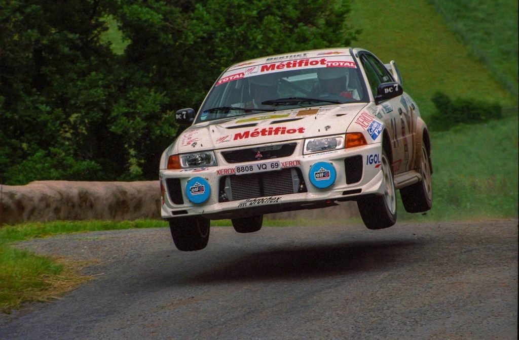 Mitsubishi Lancer evo.4 au rallye des Vins de Mâcon 1999