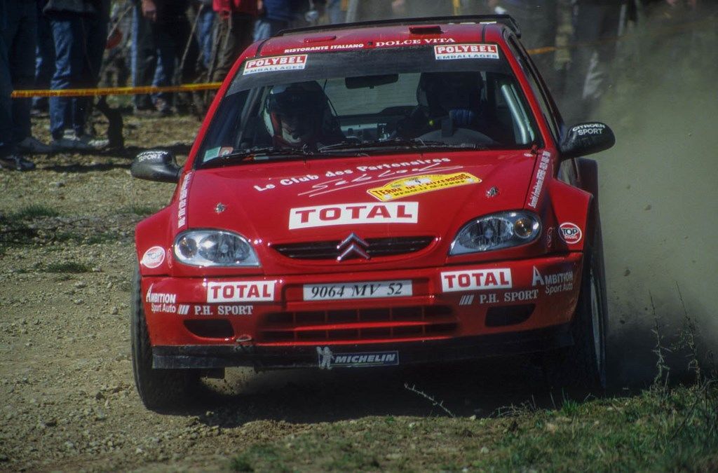 Loeb-Elena sur Citroen Saxo au rallye Terre d'Auxerre 2000