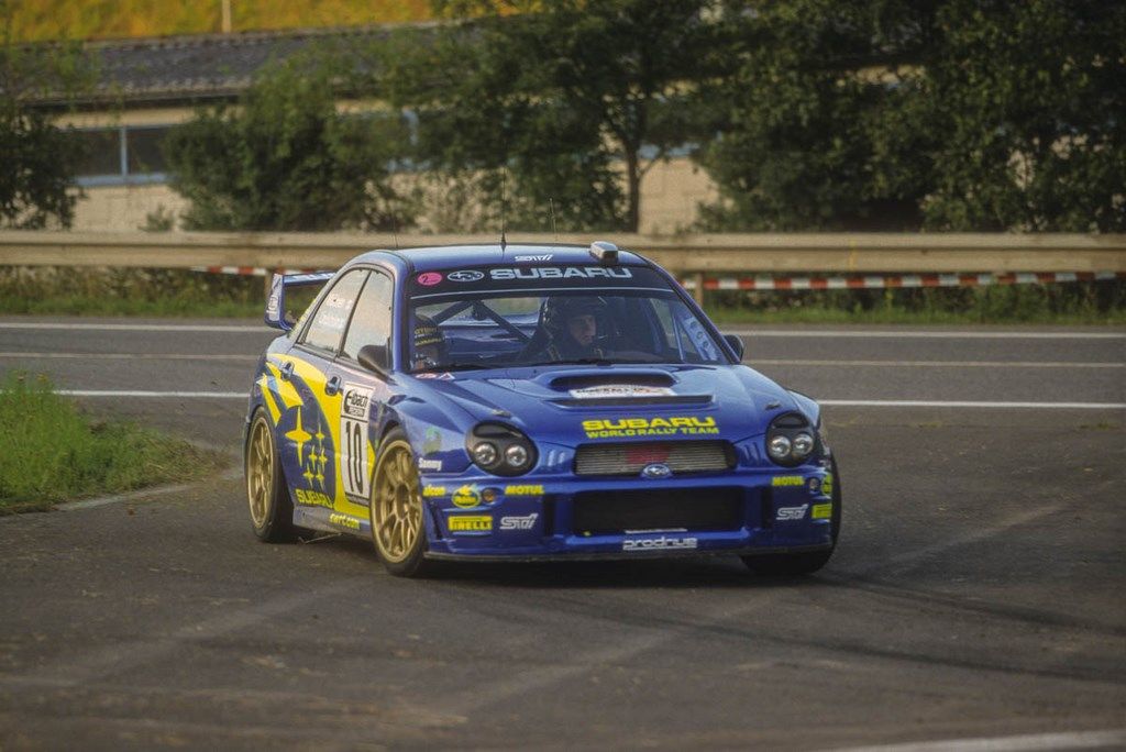 Mäkinen sur Subaru au Rallye d'Allemagne 2002