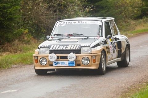 R5 Turbo n°306 beige et noir de l'équipage ?? au rallye de la Luronne 2020