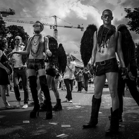 des hommes avec des ailes noires - GayPride 2008