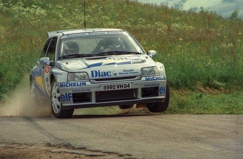 Bugalski-Chiaroni sur Renault Clio Maxi au rallye Alsace-Vosges 1995