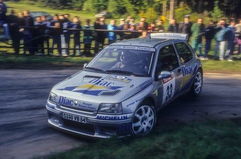 Ragnotti-Thimonier sur Renault Clio Maxi au rallye Alsace-Vosges 1995