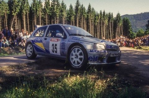 Bugalski-Chiaroni sur Renault Clio Maxi au rallye Alsace-Vosges 1995