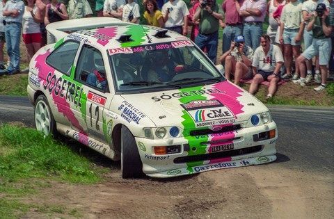 Pereira-Cossin sur Ford Escort Coswort au rallye Alsace-Vosges 1996