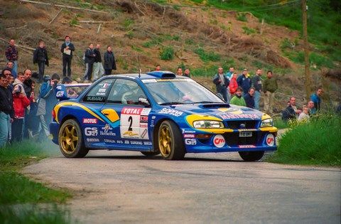 Simon-Boyere sur Subaru Impreza au rallye Alsace-Vosges 2000