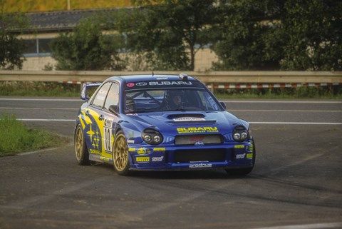 Mäkinen sur Subaru au Rallye d'Allemagne 2002